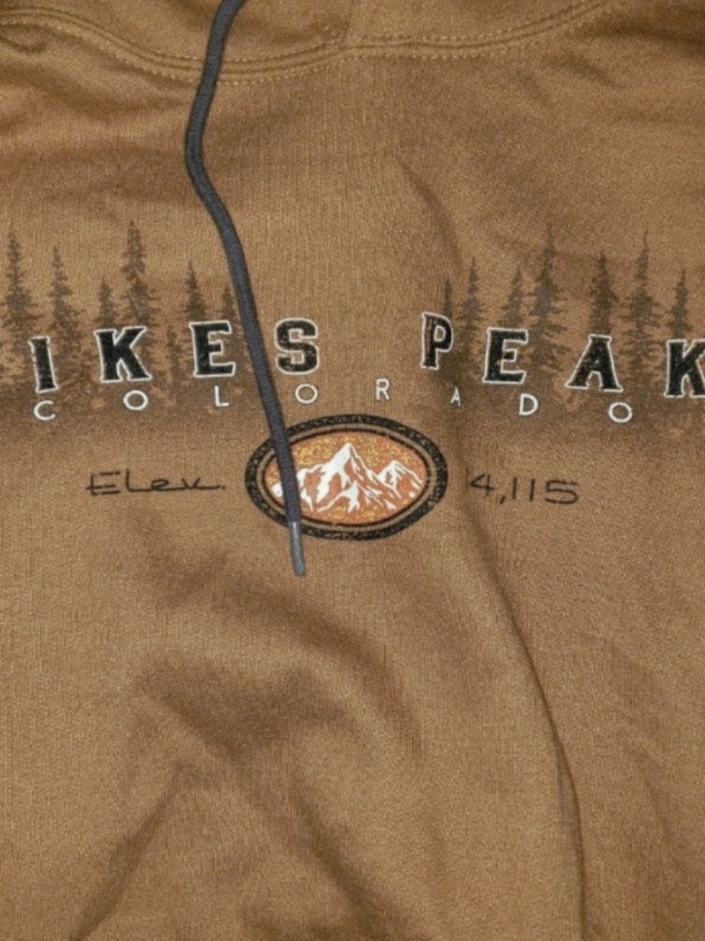 Women's XL Pikes Peak Colorado Graphic Hoodie - Brown
